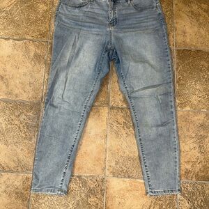 Ava & Viv Size 17 Light Blue Skinny Jeans with Elastic Waistband